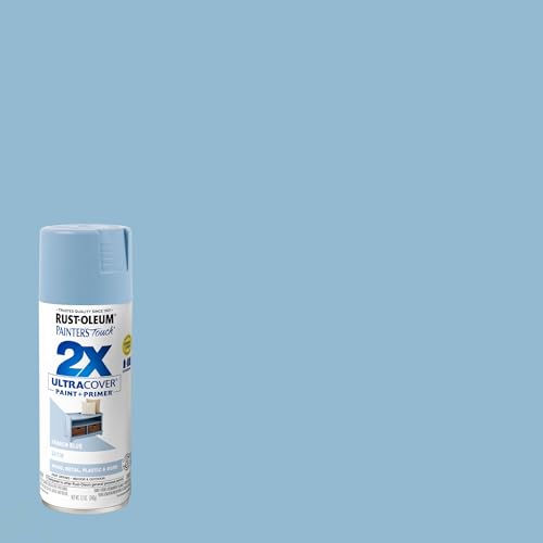 Rust-Oleum 334088 Painter's Touch 2X Ultra Cover Spray Paint, 12 oz, Satin French Blue (Pack of 4) - color: Satin French Blue, size: 12 Ounce (Pack of 4)