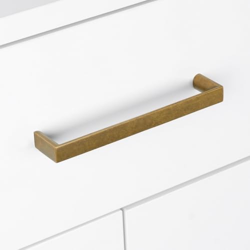 Antique Brass Kitchen Cabinet Pulls 5 Inch 10 Pack - color: Antique Brass, size: 5'' Hole Center(128mm)