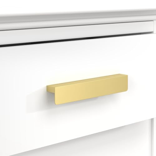 Peaha 10 Pack 6-5/16" Gold Cabinet Handles Finger Edge Pulls for Cabinets - color: Gold, size: 6-5/16" Hole Center