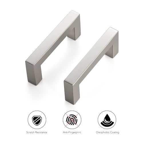 Ravinte Brushed Nickel Square Pulls Cabinet Handles,3 Inch,30 Pack - color: Brushed Nickel, size: 3 Inch Hole Center