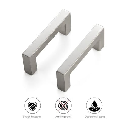 Ravinte Brushed Nickel Square Pulls Cabinet Handles,3 Inch,30 Pack - color: Brushed Nickel, size: 3 Inch Hole Center