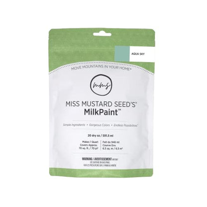 Miss Mustard Seed's Milk Paint for Furniture, Cabinets & Wood, Aqua Sky Pint - color: Aqua Sky, size: 10 Ounce (Pack of 1)
