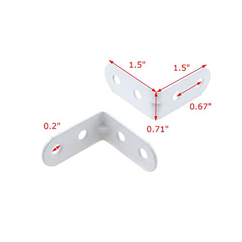 Coshar 20 Pcs Small Right Angle Bracket Corner Brace L Shape Shelf Bracket - size: 1.5"x1.5"x0.71"