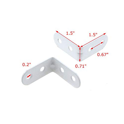 Coshar 20 Pcs Small Right Angle Bracket Corner Brace L Shape Shelf Bracket - size: 1.5"x1.5"x0.71"