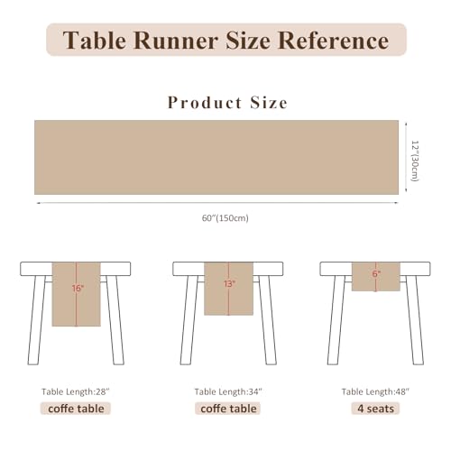 Burlap Boho Table Runner Macrame Brown 60in Farmhouse Woven Runner - color: Brown, size: 12'' x 60''