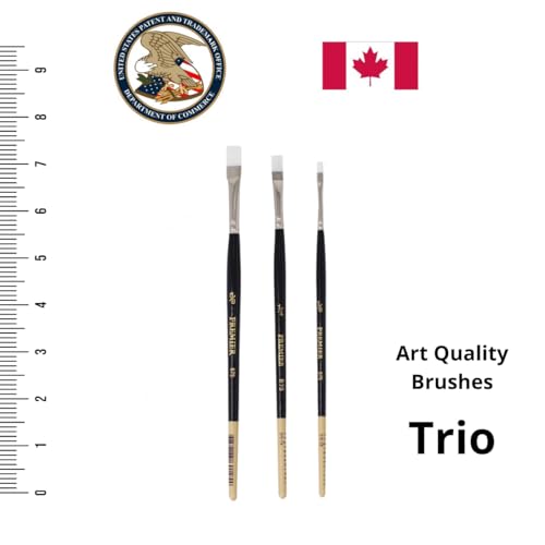 Colorantic | Watercolor Brushes Oil Paint Set Artist Acrylic Fine Brush Furniture | Miniature Chalk Painting Canvas Art Craft (Kit of 3 Artist White Fine Brushes) - size: Kit of 3 Artist White Fine Brushes
