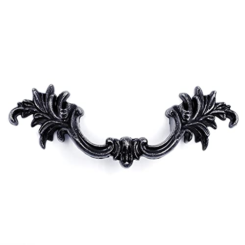 Jetland French Provincial Drawer Pulls - 6-Pack, Iron Scratches, 2-1/2" Hole Centers, Vintage Shabby Chic Pulls for Dresser Nightstand Cabinet, PW1618AS64 - color: Iron Scratches, size: 2-1/2 inch Hole Centers