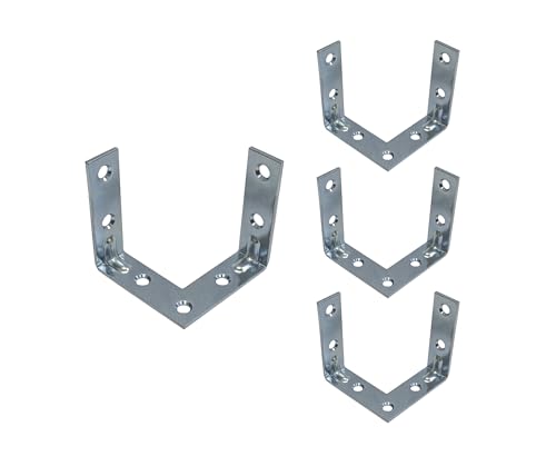 QCAA Triple Bracket Corner Brace Durable Thicker Steel Construction, Zinc Plated, 2"x2"x5/8"x2.0 mm, Made in Taiwan, 4 Pack - color: Zinc Plated(Triple), size: 4 Pack