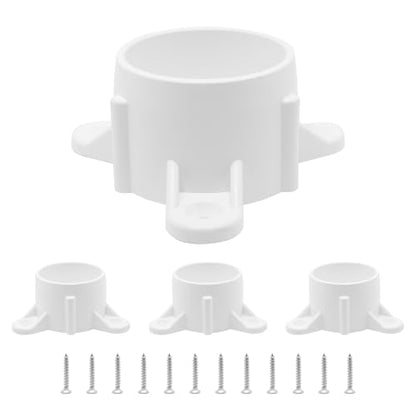 1-1/4 Inch PVC Flange PVC Table Leg Cap, 4 Pack Furniture Grade Rod Holder with Mounting Screws, Pipe Flange Fittings for DIY Making Storage Shelves, Support Feet - size: 1-1/4 Inch