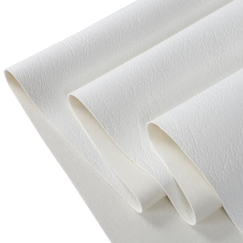 Marine Vinyl Fabric Faux Leather: Soft Vinyl Upholstery Leather 54" x 36" - color: White