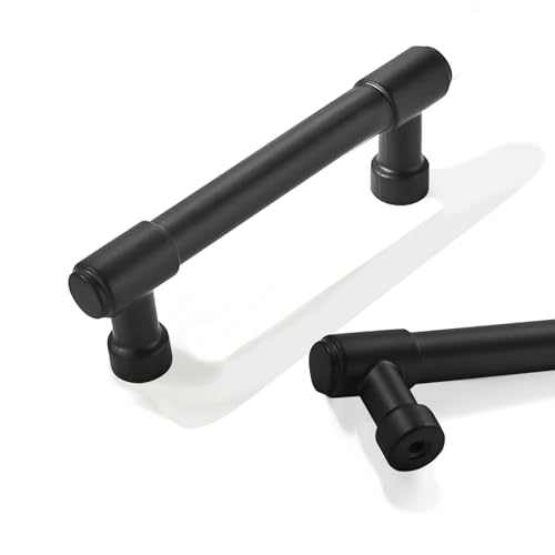 10 Pack 3-1/4 Inch Matte Black Drawer Pulls Cabinet Hardware Handles for Cabinets & Cupboards - color: Matte Black, size: 3-1/4"(82mm) Hole Center