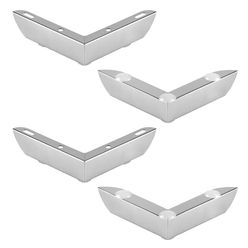 1.18 Inch Metal Furniture Legs, Set of 4 Silver - color: Silver