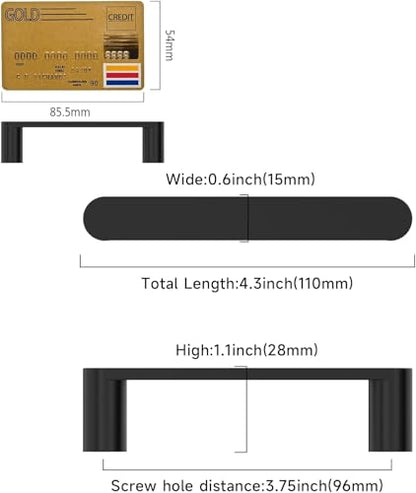 Amerdeco 10 Pack ZH0005MB Matte Black 3.75 Inch(96mm) Hole Centers Kitchen Cabinet Pulls Hardware Modern Kitchen Handles for Cabinets Cupboard Handles Drawer Pulls - color: Matte Black, size: 3.75" hole center