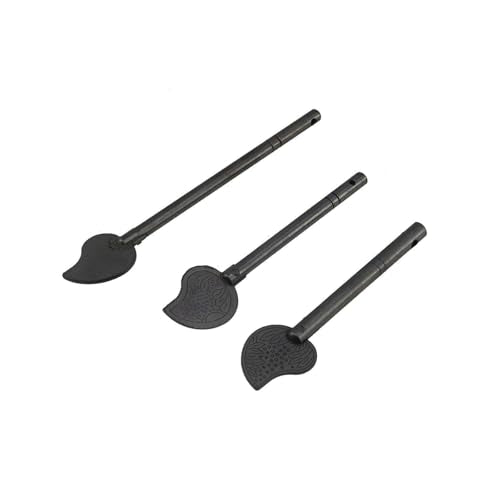 Antrader 3Pcs Leaf Shape Locking Pins,Chinese Style Copper Cabinet Latches - size: 3.39" x 0.24"+3.46" x 0.2"+4.4" x 0.2"