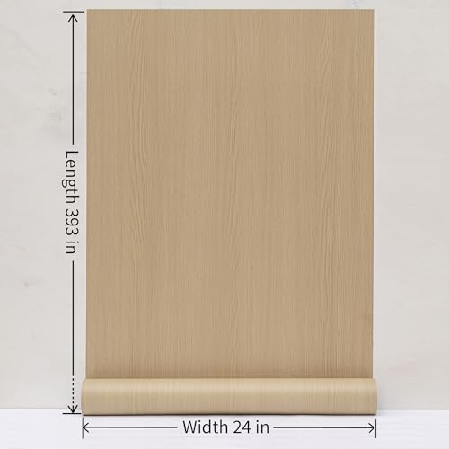Haimin Wallpaper 24" x 393" Wood Contact Paper Peel and Stick Vinyl Roll - color: Yellow (01)