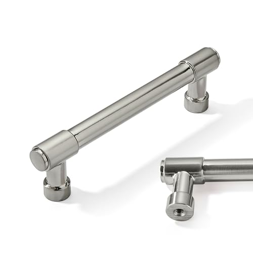 10 Pack Satin Nickel Cabinet Pulls - 4" Drawer & Cabinet Handles for Kitchen Cabinets - color: Brushed Nickel, size: 4"(102mm) hole center