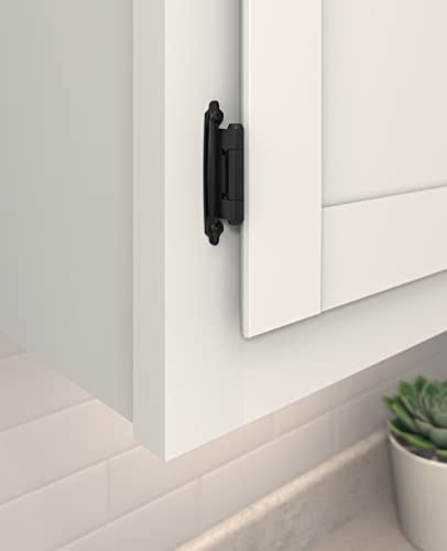 Amerock 1 Pair Variable Overlay Reverse Bevel Matte Black Cabinet Hinge - color: Matte Black, size: Reverse Bevel