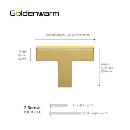 Goldenwarm 25 Pack Cabinet Knobs Gold Drawer Knobs - color: Gold, size: Single Hole Knob
