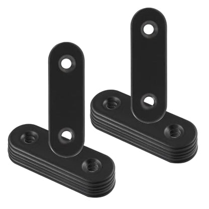 12 Pcs 2 Inch Black Straight Brackets, Stainless Steel Brace - size: Black, 2" x 0.6"
