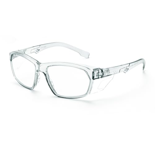ProtectX Stylish Safety Glasses Anti-Fog Scratch Charcoal Clear - color: Charcoal