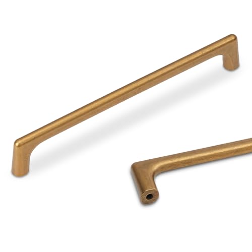 10 Pack 6.3 inch Antique Brass Kitchen Cabinet Handles - color: Antique Brass, size: 6-1/4 inch Hole Center