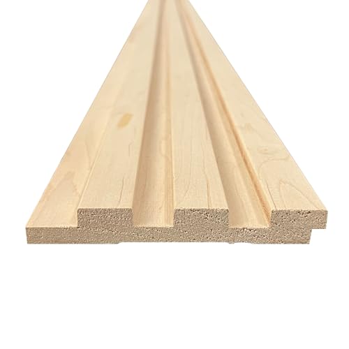 4-Pack Real Wood Slat Wall Panels, 3/4" x 5-1/2" x 72", Solid American Hardwood, The Millwork Outlet (Maple, 72") - color: Maple, size: 72"