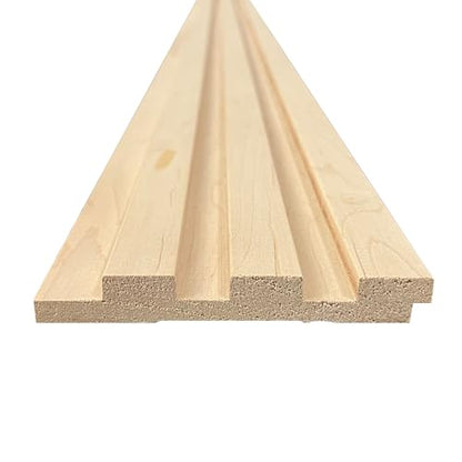 4-Pack Real Wood Slat Wall Panels, 3/4" x 5-1/2" x 72", Solid American Hardwood, The Millwork Outlet (Maple, 72") - color: Maple, size: 72"