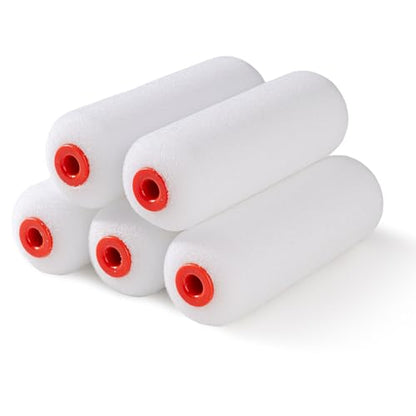 Mister Rui 4 Inch Foam Paint Roller Covers, 30 kg/m³, 5 Pack - size: 30 kg/m³, 5 Pack