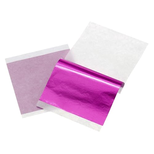 uxcell 100pcs Leaf Sheets, 3.5" x 3.5" Foil Sheets Paper Sheets for DIY Crafts Painting Nails Resin Furniture Decoration(Light Purple) - color: Light Purple