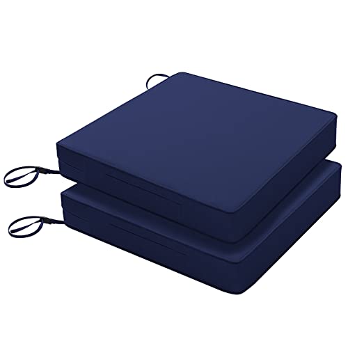 Favoyard Patio Chair Cushions 17 x 16 x 2 Inch Waterproof Outdoor Seat - color: Blue, size: 17 x 16 x 2 In