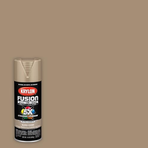 Krylon Rust Preventative Spray Paint, Khaki, Gloss, Solvent, 12 oz K02713007-1 Each - color: Khaki, size: 1 Count (Pack of 1), style: Gloss