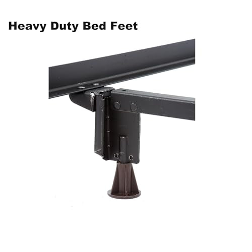 6PCS Steel Stem Plastic Bed Frame Feet to Replace Wheels. Sturdy and Protect Floor. Replacement Bed Feet with Plastic Inserts