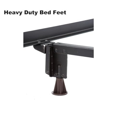 6PCS Steel Stem Plastic Bed Frame Feet to Replace Wheels. Sturdy and Protect Floor. Replacement Bed Feet with Plastic Inserts