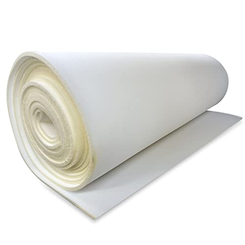 AK TRADING CO. 1/2” Thick Open Cell Upholstery Foam Padding – 56” Wide – By The Yard – Soft, High-Quality Upholstery, Crafts & DIY Projects Foam - color: 10 Yards, size: 1/2"
