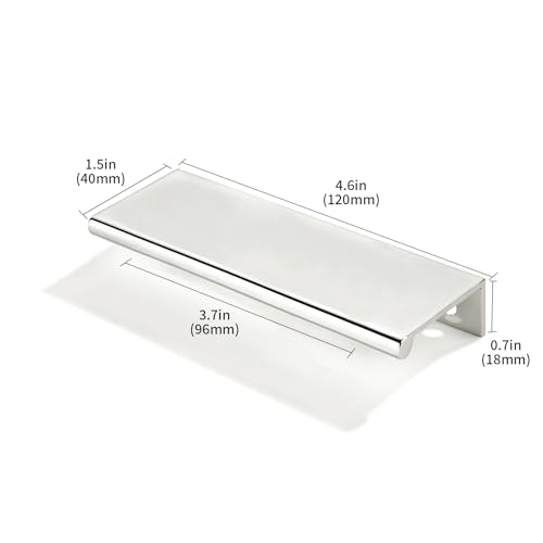 khtumeware 2 Pack 4 inch(102mm) Hole Center Vibrant Polished Nickel Finger Edge Pull Solid Zinc Drawer Pull Hidden Edge Treatment Hardware Finger Pull Kitchen Drawer Hardware - color: Polished Nickel, size: 4inch