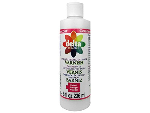 Delta Ceramcoat Satin Finish Exterior/Interior Varnishes, 8 oz., Clear