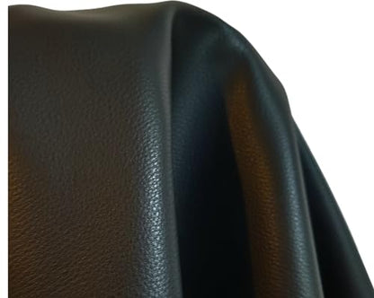 NAT Leathers Black Pebblegrain Tumbled (Peta-Approved) Vegan Faux Leather Fabric Sheet Synthetic Pleather 0.9 mm 1/2 Yard 18 x 54 inch Soft Upholstery Half Yard (18" x 54") (Black Pebbled)