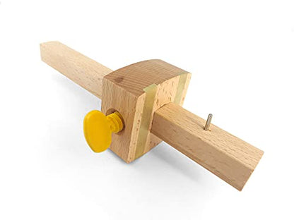 Pin Marking Gauge Beechwood Square Head with Brass Wear Strips