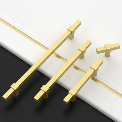 Asidrama 10 Pack 6 inch Brushed Gold Kitchen Cabinet Handles - color: Brushed Gold, size: 6" Hole Center(152mm)