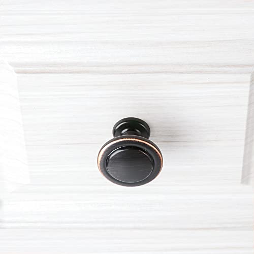 KOOFIZO 10 Pack Oil Rubbed Bronze Cabinet Knobs Pull Round Single Hole 1960 - color: Oil Rubbed Bronze, size: Knob 1 - 10Pcs, style: Round