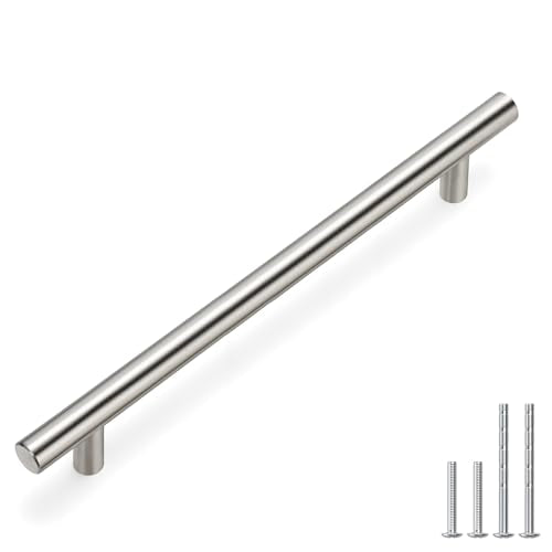 homdiy 20 Pack Brushed Nickel Cabinet Hardware Cabinet Pulls - HD201SN Cupboard Handles Modern Cabinet Door Handles 7-1/2inch Hole Center Modern T-Bar Pulls - color: Brushed Nickel, size: 7-1/2in hole centers