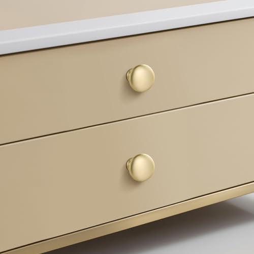 Lardmon 10 Pack Brushed Gold Round Cabinet Knobs 1.2 Inch(30.5mm) Dia. Mushroom Drawer Knobs Modern Single Hole Cabinet Pulls Solid Kitchen Knobs Cabinet Handles Kitchen Hardware for Dresser - color: Brushed Gold, size: 1.2 Inch Diameter, style: 10 Pack