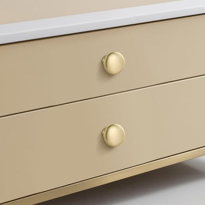 Lardmon 10 Pack Brushed Gold Round Cabinet Knobs 1.2 Inch(30.5mm) Dia. Mushroom Drawer Knobs Modern Single Hole Cabinet Pulls Solid Kitchen Knobs Cabinet Handles Kitchen Hardware for Dresser - color: Brushed Gold, size: 1.2 Inch Diameter, style: 10 Pack
