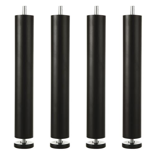 4PCS 10 Inch Metal Adjustable Furniture Legs, Aluminum Alloy Bed Legs Replacement, M10 Thread Sofa Replacement Legs for Cabinet, Cupboard, Desk