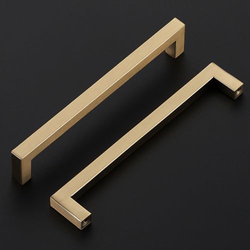 Ravinte Champagne Bronze Kitchen Square Cabinet Handles 7-1/2 Inch 5 Pack - color: Champagne Bronze