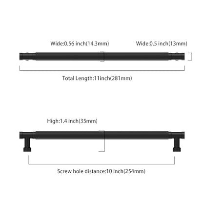 Matte Black Knurled Cabinet Handles Kitchen Pulls 10 Inch 10 Pack - color: Matte Black, size: 10" Hole Center