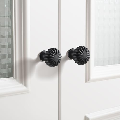 Matte Black Cabinet Knobs，10 Pack Solid Drawer Pulls for Dressers - color: Black