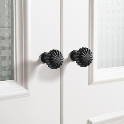 Matte Black Cabinet Knobs，10 Pack Solid Drawer Pulls for Dressers - color: Black