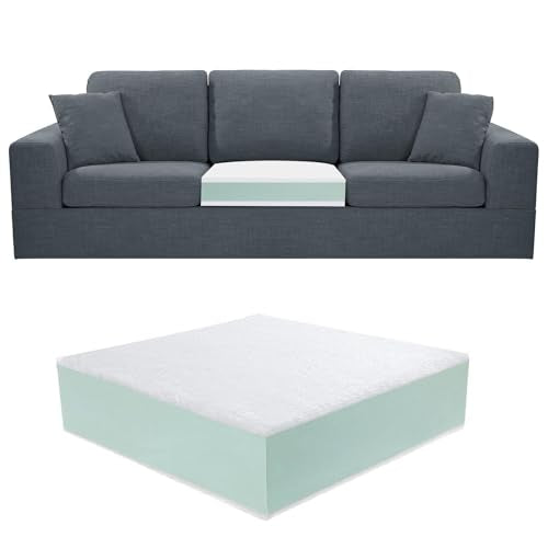 Extra Thickness 3 Layer Couch Cushion Replacement, 24"x27"x6" Sofa Cushions Replacement,100% 25D Foam Upholstery Cushion, Supportive&Soft Sofa Foam with Removable Cover - color: 3 Layers Foam, size: 24"x27"x6"