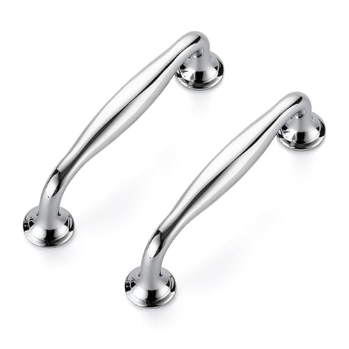 Ravinte Polished Chrome Cabinet Handles Solid Pulls 3-3/4 Inch 10 Pack - color: Polished Chrome, size: 3-3/4 inches Hole Center